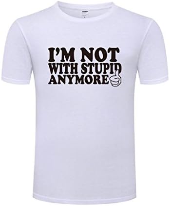 Sheng XiMen Cotton Short Sleeve Letter Pattern I'm Not Stupid Simplicity T Shirts 4 M