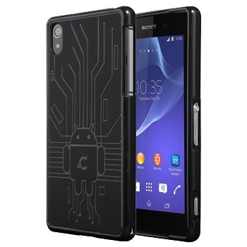 Cruzerlite Sony Xperia Z2 Case, Bugdroid Circuit Case for Sony Xperia Z2 - Black