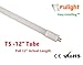Fulight Type B & Rotatable F8T5/D LED Tube Light - 12-Inch(11-7/8-Inch Including Pins) 1FT 4W (8W Equivalent), Daylight 6000K, Double-End Powered, Frosted Cover- 110/120VAC (Not a Plug-and-Play)