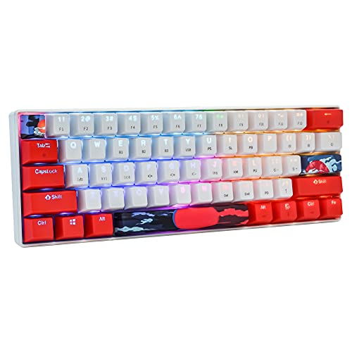 surmen GT61 60% Mechanical Gaming Keyboard 60 Percent RGB Backlit Hot-Swappable Wireless/Wired Compact Mini Keyboard Bluetooth 5.0 Keyboards Programmable/N-Key Rollover (Black, Sun)