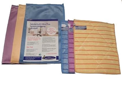 Aqua Clean Fenstertuch Kristall Systemreinigung Set 6tlg