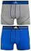 adidas Men's Athletic Stretch Trunk Underwear (2-Pack), Heather Grey/Bold Blue Bold Blue/Black, Medium