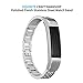 Bands for Fitbit Alta HR and Alta, Replacement Metal Small Large Super Classy Updated Wrist band Silver Rose Gold by GHIJKL-Silver