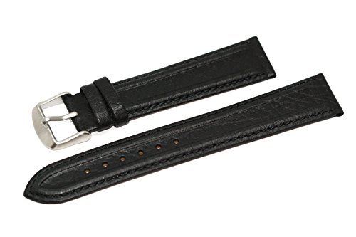 20MM XL BLACK DISTRESSED TUNNELED GENUINE LEATHER BAND FITS SWISS ARMY WENGER
