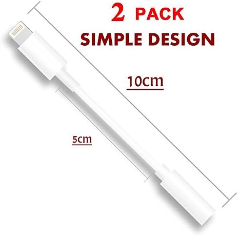 Lxyugg Lightning Audio Adapter for iPhone 7 and iPhone 7 Plus.[White][2-PACK]