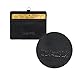 Wisdompro 2-Sided PU Leather ID Badge Holder with 1 ID Window and 1 Card Slot and 1 Piece 23 Inch Adjustable Polyester Detachable Neck Lanyard Strap (Holds 3 to 4 Cards) - Black (Horizontal)