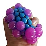 ZLTFashion Anti Stress Face Reliever Grape Ball Autism Mood Squeeze Relief Healthy Funny Tricky Toy Funny Geek Gadget Vent Toy (Blue)