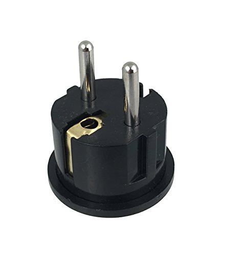 Instapark IPA-20-6P Heavy-duty USA/America Type A (2-Pin) & B (3-Pin) to European Type E & F / Schuko Electrical Wall Outlet / Socket Plug Adapter for Travel, 6-Pack (Black)