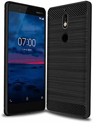 Nokia 7 Case,Mustaner Shock-Absorption Carbon Fiber Flexible TPU Rubber Soft Silicone Full-body Protective Cover for Nokia 7 (Black)