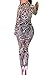 HOTAPEI Women Turtleneck Long Sleeves/Sleevelss Printed Thai Tribal Jumpsuit