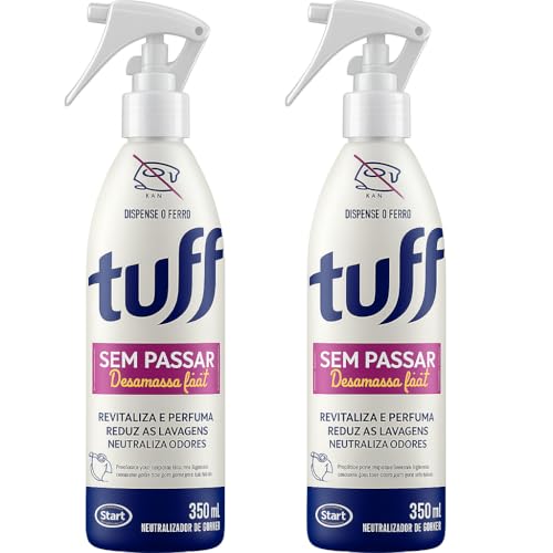 Kit 2 Unidades Tuff Sem Passar – Spray Desamassa Roupas, Perfuma, Neutraliza Odores e Revitaliza Tecidos – 350ml