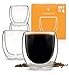 Espresso Cups Shot Glass Coffee Set of 4 - Double Wall Thermo Insulated primary