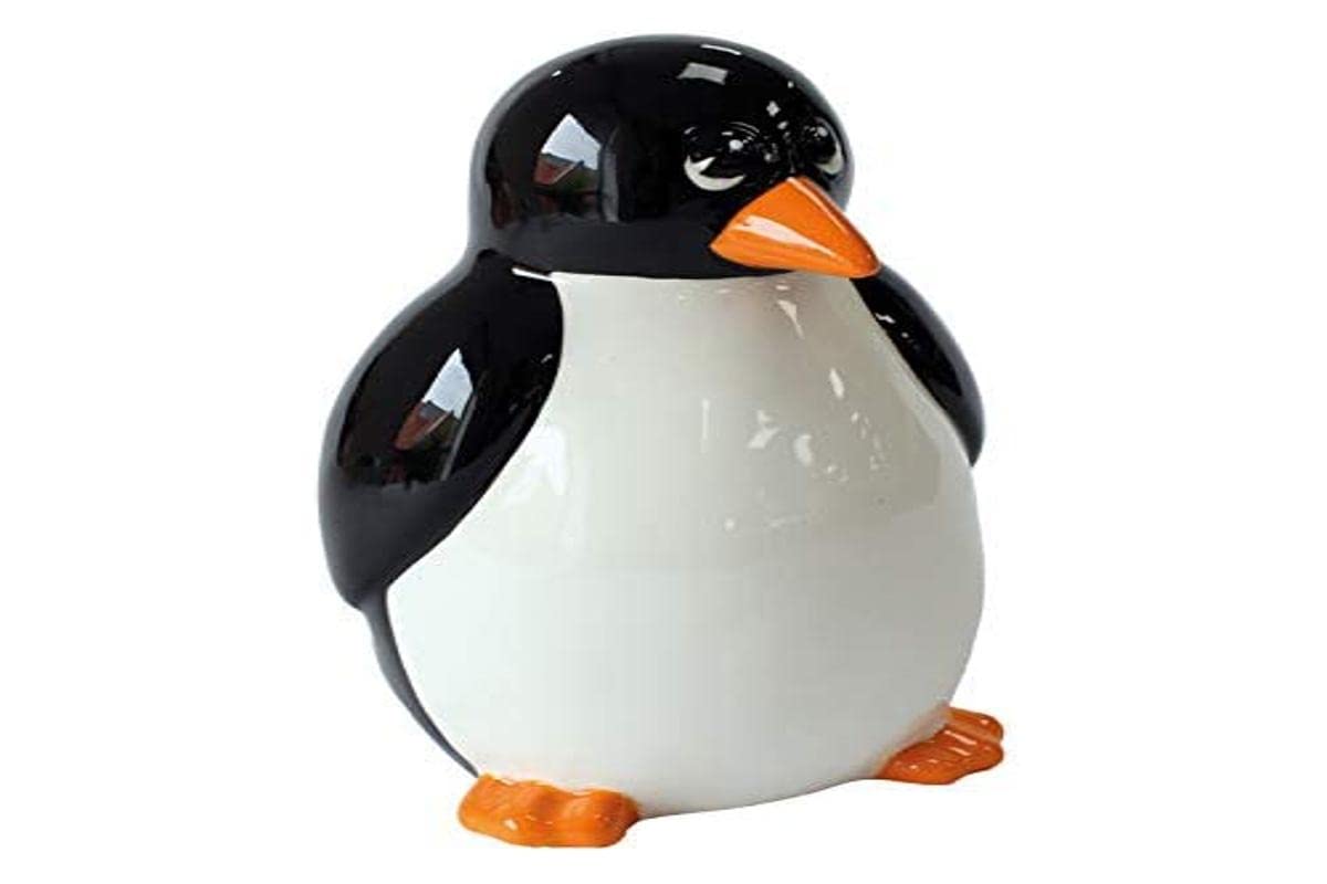 Crockery Critters Money Box from Deluxebase – Penguin Piggy Bank. Cute Animal Shaped Coin Holder, Cash Jar and Money Box for Kids and Adults. Fun Money Saving Box, Novelty Gift & Home Decor.