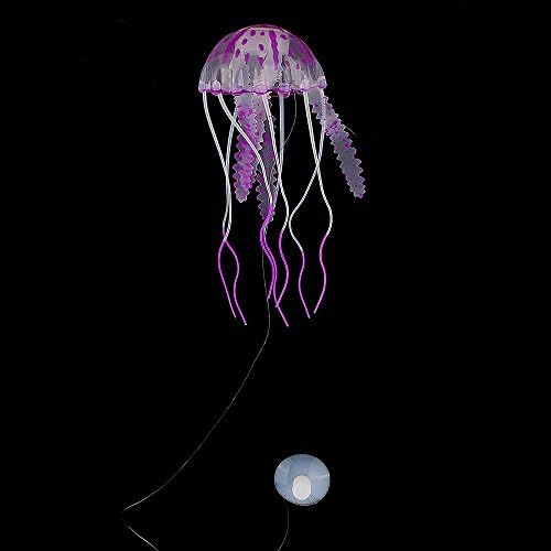4" Glowing Effect Fish Tank Decoration Aquarium Artificial Jellyfish Ornament "Purple" No.43
