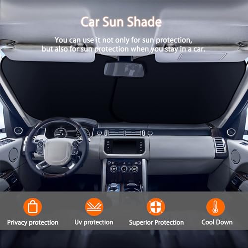 KASUART Car Windshield Sunshade For Y62 Patrol 2010-2024 Foldable Car Sun Shade With Storage Pouch Front Window Reflective Sunshad Car Sun Visor For Car Block UV Rays