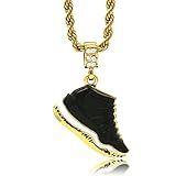 Men 14k Gold Plated Hip Hop Retro 11 Space Jams Kicks Pendant 4mm 24