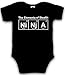 Infant and Toddlers Element of Stealth (Ni-Nj-A) Creeper Funny One Piece Romper (Black) 12-18 Months