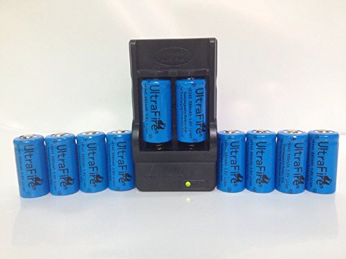 ON THE WAY10pcs 16340 CR123A LR123A 3.6V 880mAh Rechargeable Li-Ion Battery with Digital Battery Charger ON THE WAY10pcs 16340 CR123A LR123A 3.6V 880mAh Rechargeable Li-Ion Battery with Digital Battery Charger