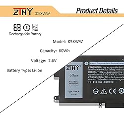 ZTHY K5XWW Battery Replacement for Dell Latitude