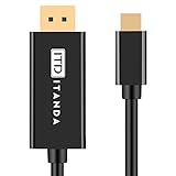 USB C to DisplayPort Cable (6ft/1.8m), ITANDA USB 3.1 Type C Male (Thunderbolt 3 Compatible) to DP Male 4K Cable for the 2016 MacBook Pro, 2015 MacBook, ChromeBook Pixel, etc