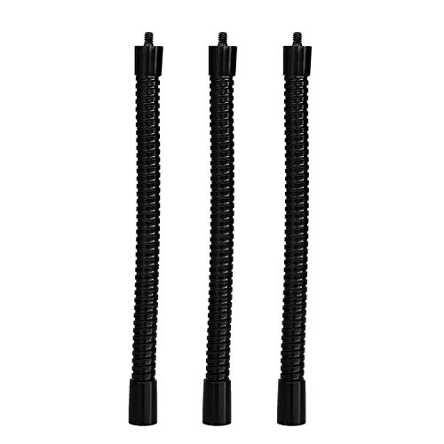 Grifiti Nootle 9 Inch Flexible Metal Black Gooseneck Arm Leg Stand 3 Pack 1/4 20 Threaded Male Female for Cameras, Clamps, Phone and Tablet Mounts