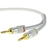 Mediabridge 16AWG ULTRA Series Speaker Cable with Dual Gold Plated Banana Tips (18 Feet) - CL2 Rated - High Strand Count Copper (OFC) Construction - White [New & Improved Version] (Part# SWT-18W )
