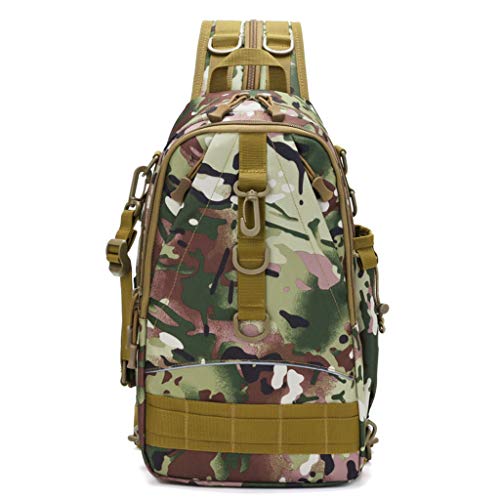 N/A/ Outdoor Angeltasche Rucksack mit Rutenhalter Schulter Crossbody Paket Outdoor Angeltasche – Bild 7