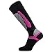 Pure Athlete Elite Wool Race Ski Socks - Warm Comfortable Ski Socks, Snowboard Socks - Merino Wool Ski Socks (Black/Neon Pink, S/M)
