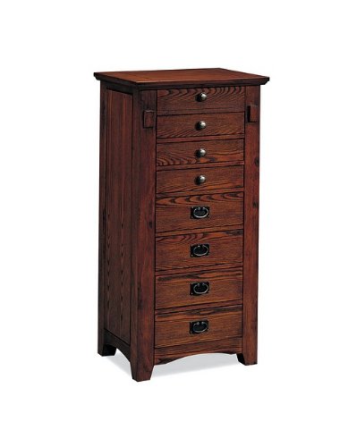 New Wooden Oak Jewelry Armoire Mirror Wood Box Chest
