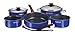 Magma 10 Piece Gourmet Nesting Stainless Steel Cookware Set with Ceramica Non-Stick, Induction Compatible, Oven Safe to 500°F - Suitable for All Stovetops, Removable Handles, Cobalt Blue