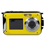 DeXop Waterproof Digital Camera With Small Size 2.7 Inch Double Screens Camera-Yellow