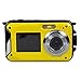KINGEAR KG0008 Double Screens Waterproof Digital Camera 2.7-Inch Front LCD with 2.7inch Camera--Yellow