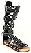 Atta 07K Little Girls Strappy Gladiator Comfort Flat Sandals Black