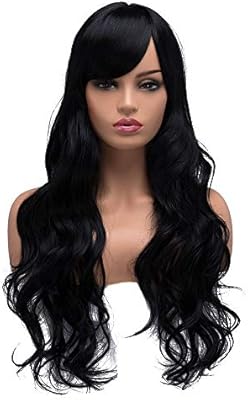Oblique Bangs Big Wavy Curly Hair Anime Cosplay Wig Thickened Qi
