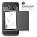 For Galaxy S6 Edge + Plus Case,JOBSS [Card Pocket] Shockproof Dual Protective Shell Rubber Bumper with Card Holder Slot Wallet Case Cover Shell For Samsung Galaxy S6 Edge Plus G928 G9287[Black]