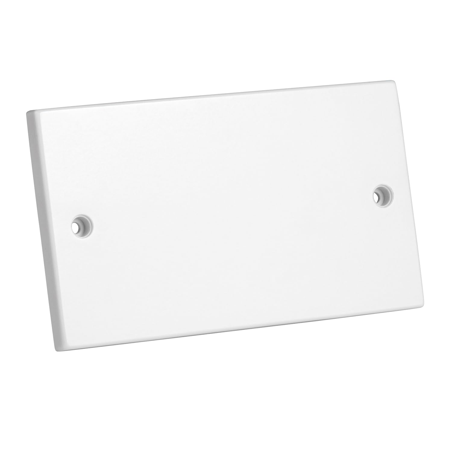 rhinocables White Electrical Blanking Plate – Single Socket Cover for Sealing Unused UK Outlets & Switch Boxes | Waterproof, Tidy Wall-Fitting Solution with Screws for Safe Installations (Pack of 1)