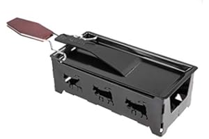 Baking Tray Portable Non-Stick Cheese Raclette Rotaster Baking Tray Stove with Wodd Handle Grilling Tool