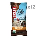 CLIF Nut Butter Filled - Organic Energy Bar - Caramel Chocolate Peanut Butter Flavor - (1.76 Ounce Protein Snack Bar, 12 Count)