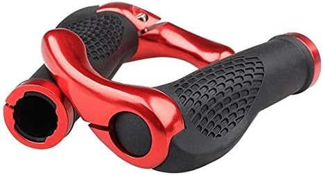 Winow Rubber Mountain MTB Bike Bicycle Cycling Lock-On Handlebar Vice Grips End,4 colors (Red)