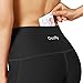 Occffy High Waist Out Pocket Yoga Pants for Women Tummy Control Workout Clothes Ladies Leggings (Black, L)