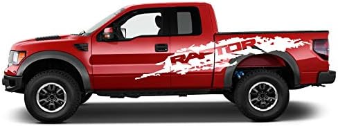 Ford F-150 Raptor Graphics Vinyl XL Side Stripes Design 1 (White)