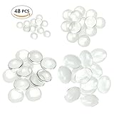ZXSWEET 48 PCS Glass Dome Oval Tile Cabochons Clear Magnifying Cabs Non-calibrated for Jewelry Making (Round with 12mm,25mm,30mm and Oval with 30 x 40mm)