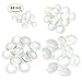 48 PCS Glass Dome Oval Tile Cabochons Clear Magnifying Cabs Non-calibrated for Jewelry Making by ZXSWEET (Round with 12mm,25mm,30mm and Oval with 30 x 40mm)