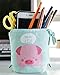 Stand up Pencil Holder ,Roiroiko Telescopic Pencil Case Transformer Pen Box Cartoon Cute Stationery Pouch Bag,Canvas+PU Cosmetics Pouch Stand Store Pen Organizer for Students Boys and Girls (green)