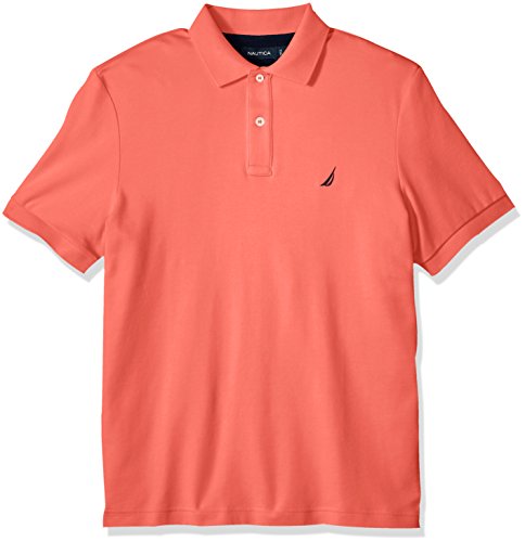 Nautica Men's Classic Fit Short Sleeve Solid Soft Cotton Polo Shirt, Dreamy Coral, Medium