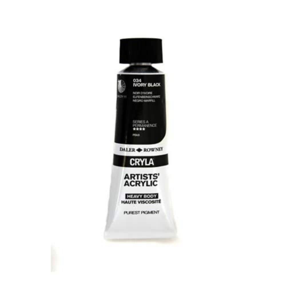 Daler-Rowney Cryla Acrylic 75 ml Ivory Black, Professional Artists