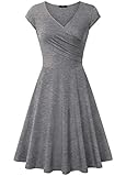 Laksmi Ball Midi Dress, Women Lightweight Party Cocktail Swing Dress,XX-Large Dark Grey