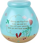 Pot Of Dreams Hand Painted Holiday Fund Save And Smash Ceramic Piggy Bank view 2
