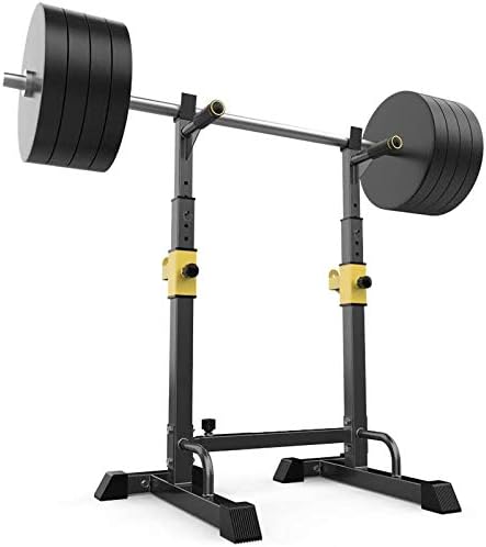 スクワットラック 調整可能なバーベルスタンド バーベルベンチプレストレーニング 自由に調整可能な