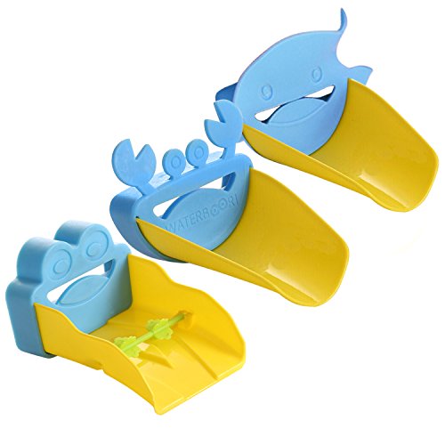 JamHoo Faucet Extender Sink Handle Extender, Sink Handle Extender Safe Fun Hand-Washing Solution for Babies, Toddlers, Kids and Children (1 Crab + 1 Dolphin + 1 Frog)